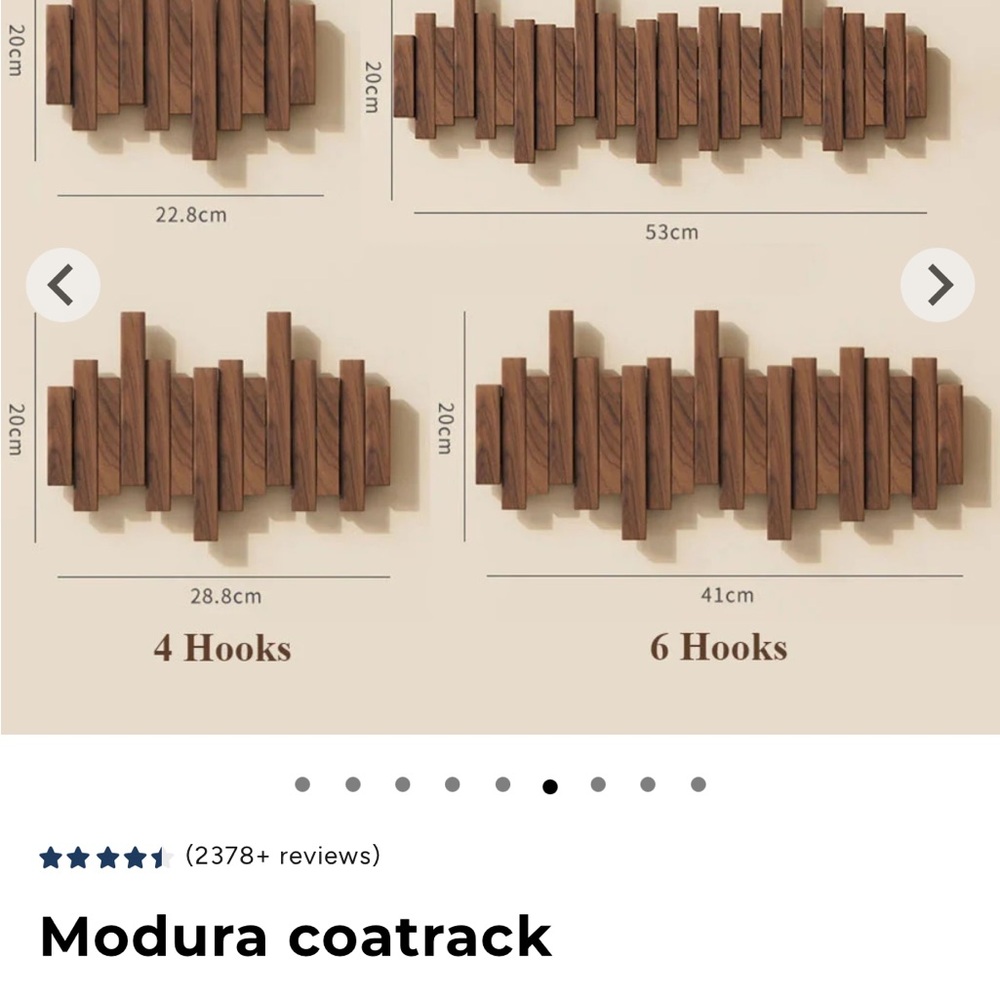 Brown Wall Coat Rack - Picture 3 of 5